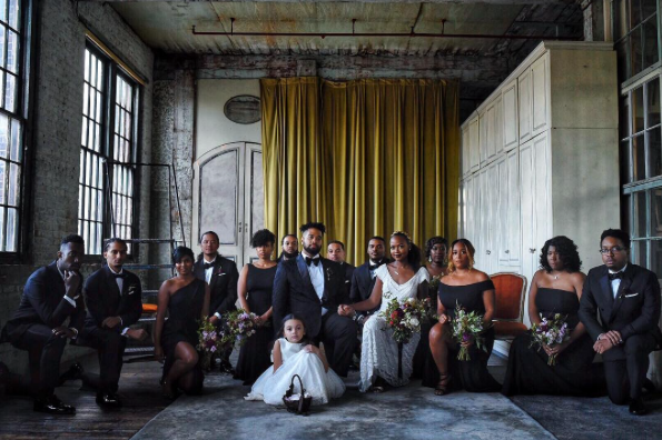 Black Wedding Moment Of The Day: This Entire Bridal Party Took A Knee and Moved Us
